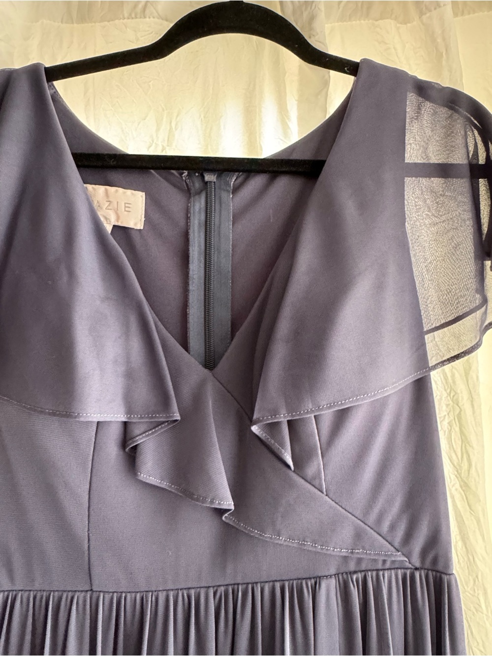 Azazie Ruffle-Shoulder Maxi Dress - Picture 4 of 9